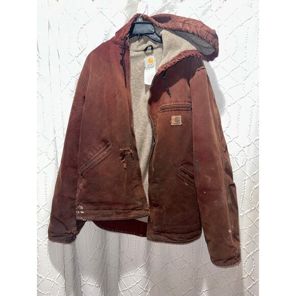 Carhartt men medium canvas, Sherpa, hooded jacket - Picture 1 of 9
